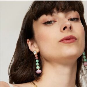 Lizzie Fortunato Costa Nova Earrings Opal Turquoise Kunzite Pink Blue Purple